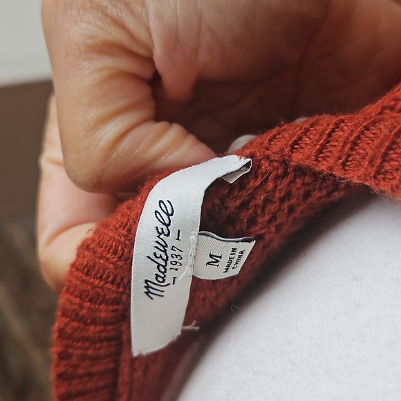 Madewell Knit Rust Colored Long Sleeve Sweater - Picture 4 of 5
